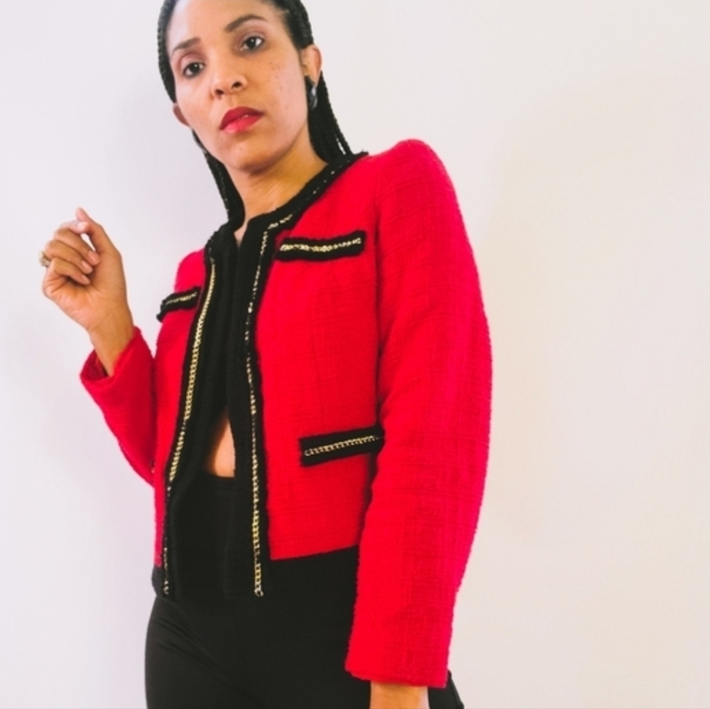 Chico's Chain Link Tweed Jacket